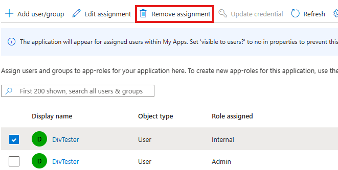 Delete roles