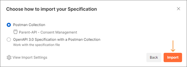 Choose import option