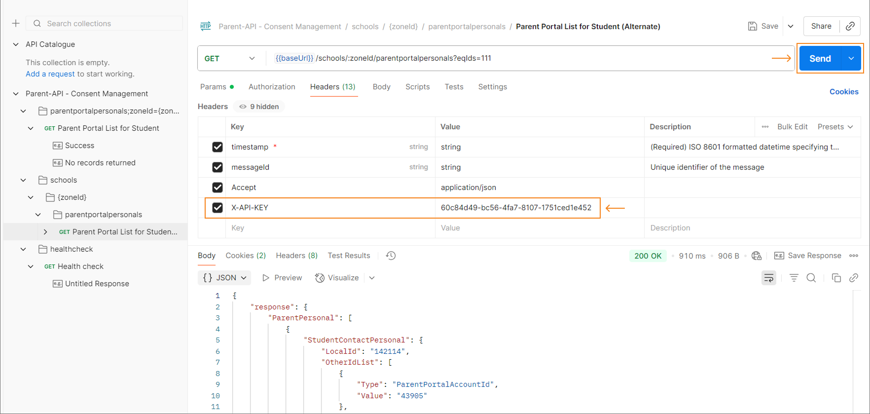 Add API Key in Postman